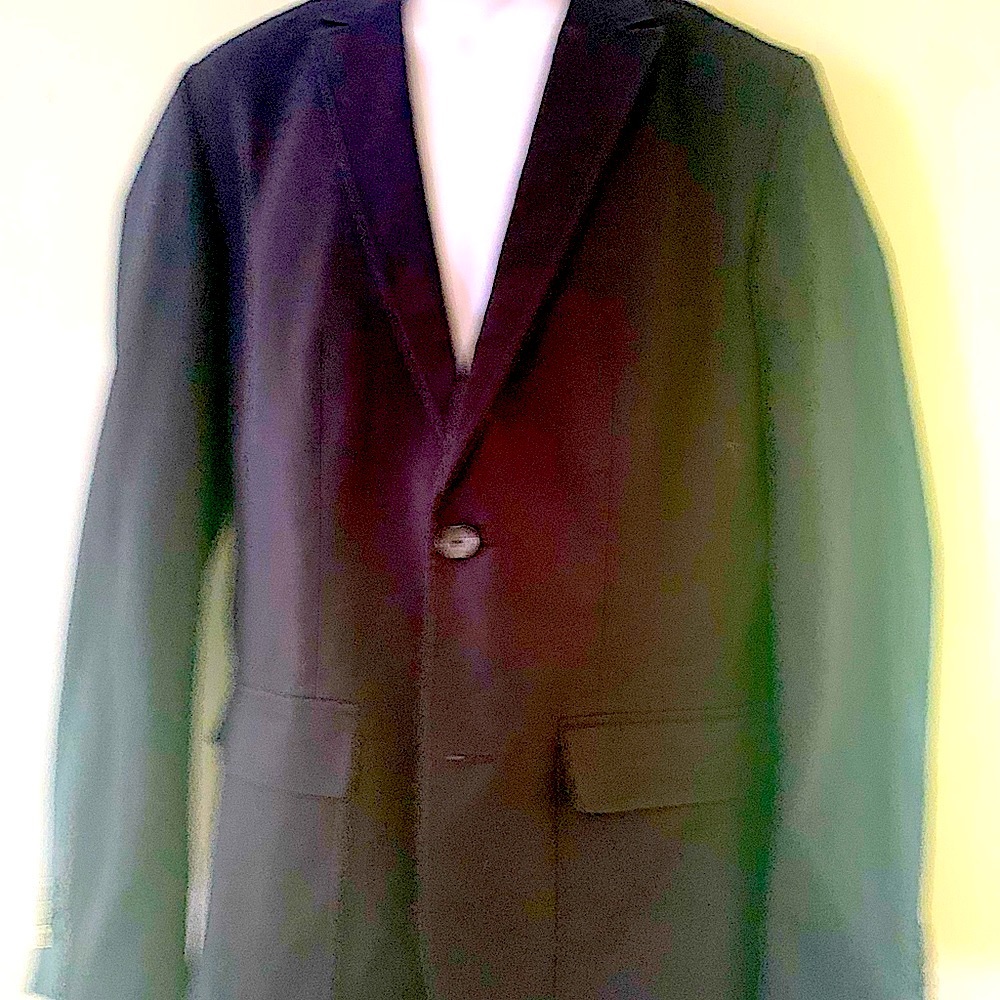 Calvin Klein men’s dark gray blazer with military accents